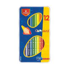 CRAYONS DE COULEURS 12 CLR BOITE EN METAL REF 0413  VERTEX