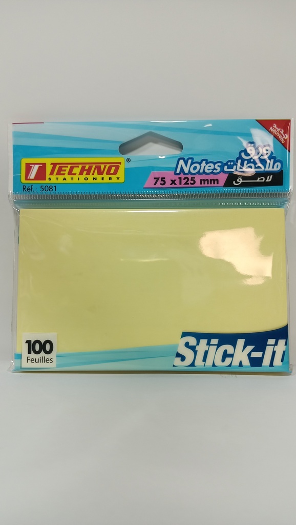 POST IT JAUNE PASTEL 75*125M REF 5081 