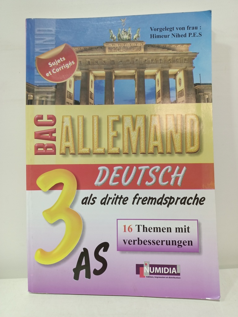 ALLEMAND DEUTSCH 3AS NUMIDIA