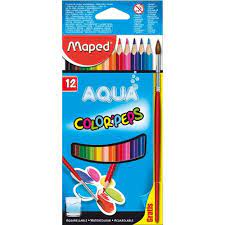 [MS004583] CRAYONS DE COULEURS 24 CLR  AQUA MAPED