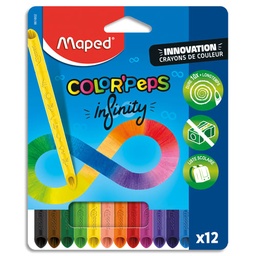 [MS009824] CRAYONS DE COULEURS INFINTY 12 CLR MAPED