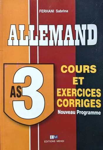 ALLEMAND COURS ET EXERCICES CORRIGES 3AS