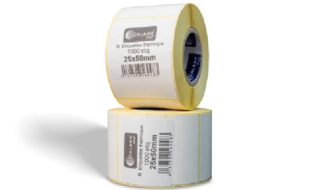 BOBINE ETIQUETTE ADHESIVE 25*50 1000 PCS