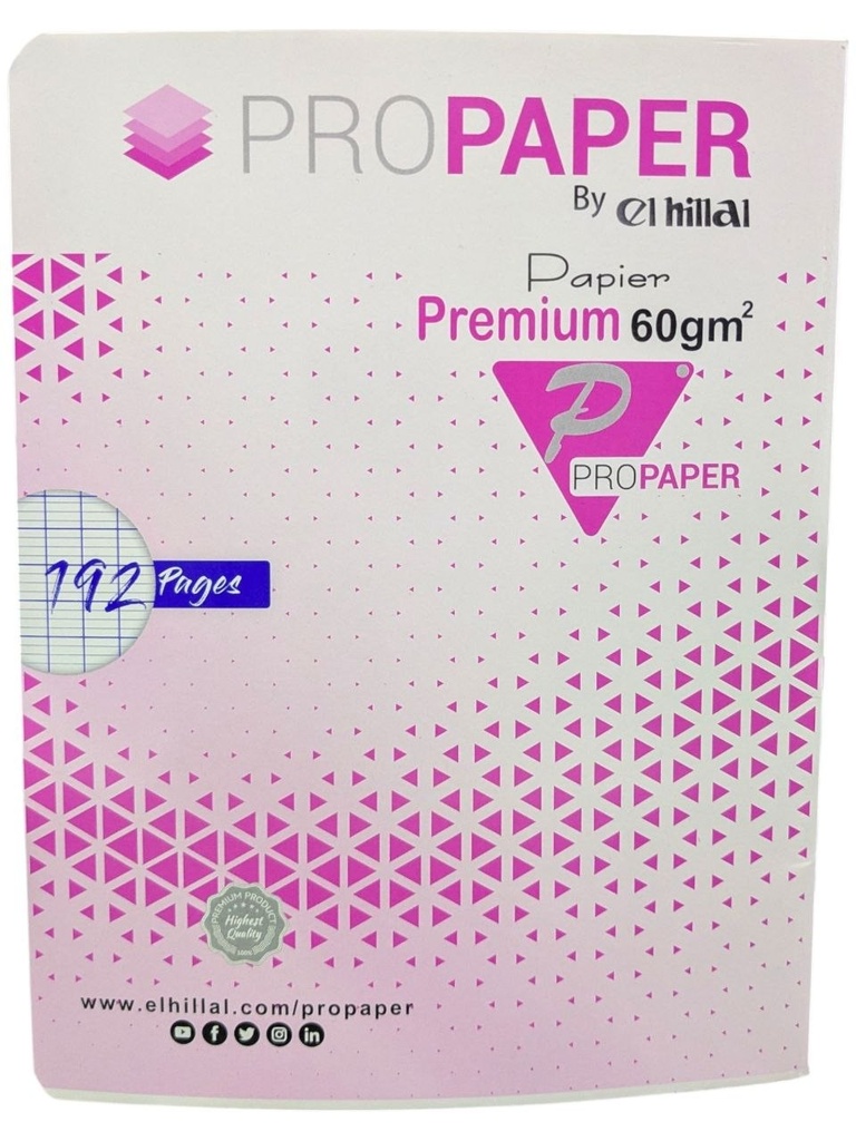 CAHIER PIQUE 192 PAGES PF PROPAPER