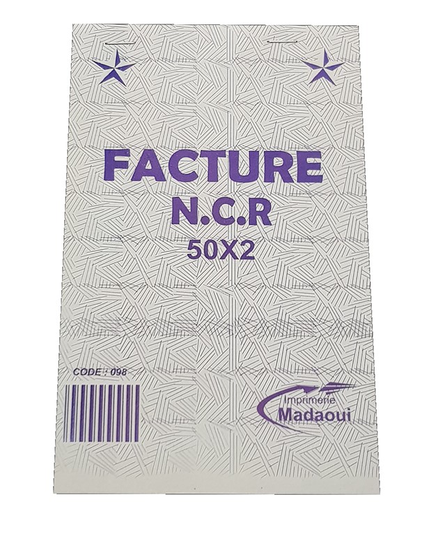 CARNET DE FACTURE A5 NCR 50*2 REF 098 B33