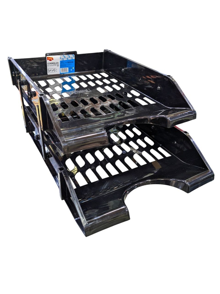 CORBEILLE A COURRIER EN PLASTIQUE 2 NIVEAUX REF 19008