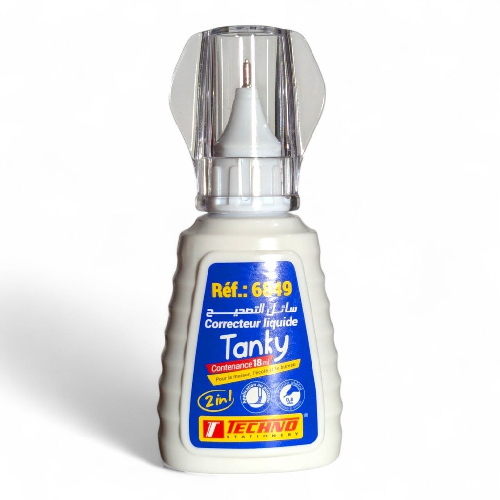 CORRECTEUR LIQUIDE EN FLACON DOUBLE USAGE 18ML TECHNO REF 6849