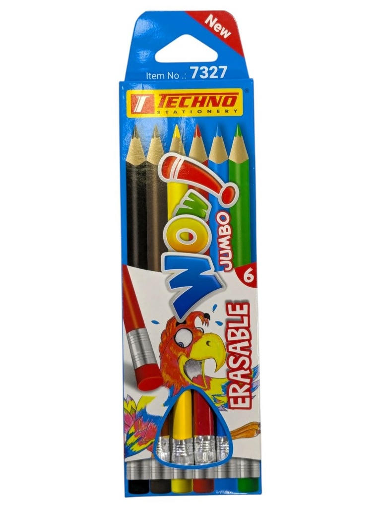 CRAYONS DE COULEURS WOW JUMBO 6 CLR 7325  TECHNO