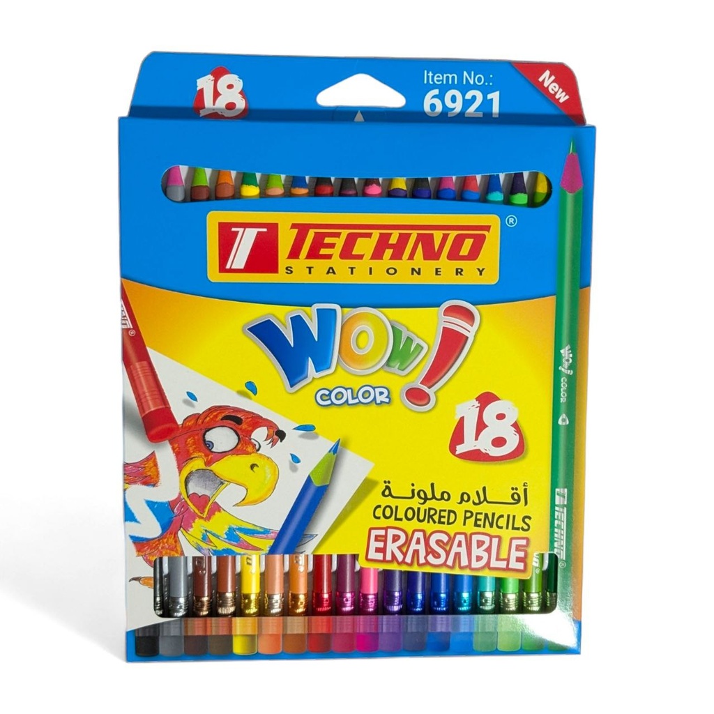 CRAYONS DE COULEURS WOW EFFACABLE 18 CLR REF 6921 TECHNO