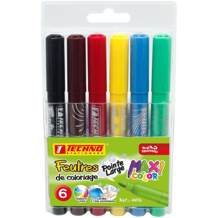 FEUTRES DE COLORIAGE 6 CLR JUMBO REF 4476 TECHNO