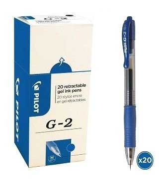 STYLO RETRACTABLE G-2 BLEU 0.7MM REF 0516477 PILOT