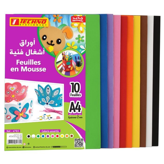 PAPIER MOUSSE ADHESIF A4 10F 4785 TECHNO
