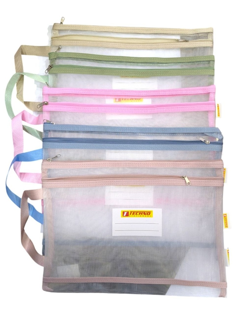 POCHETTE MESH ZIPPEE 2 COMPARTIMENTS 7439 TECHNO