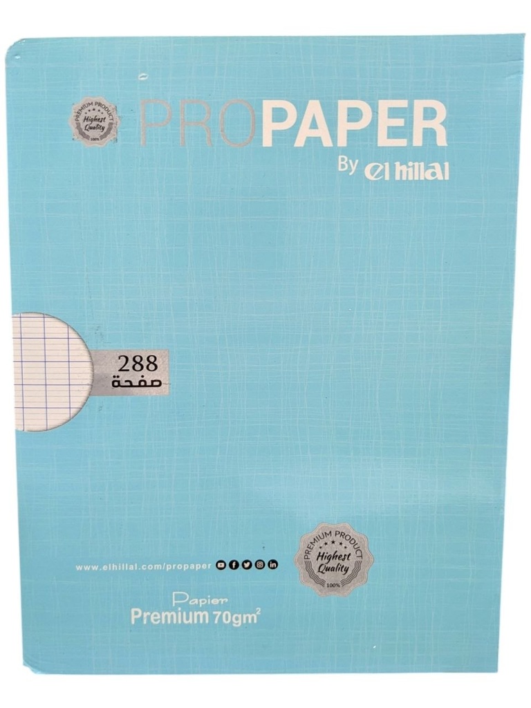 CAHIER COUSU COLLE 288 PAGES PF PROPAPER