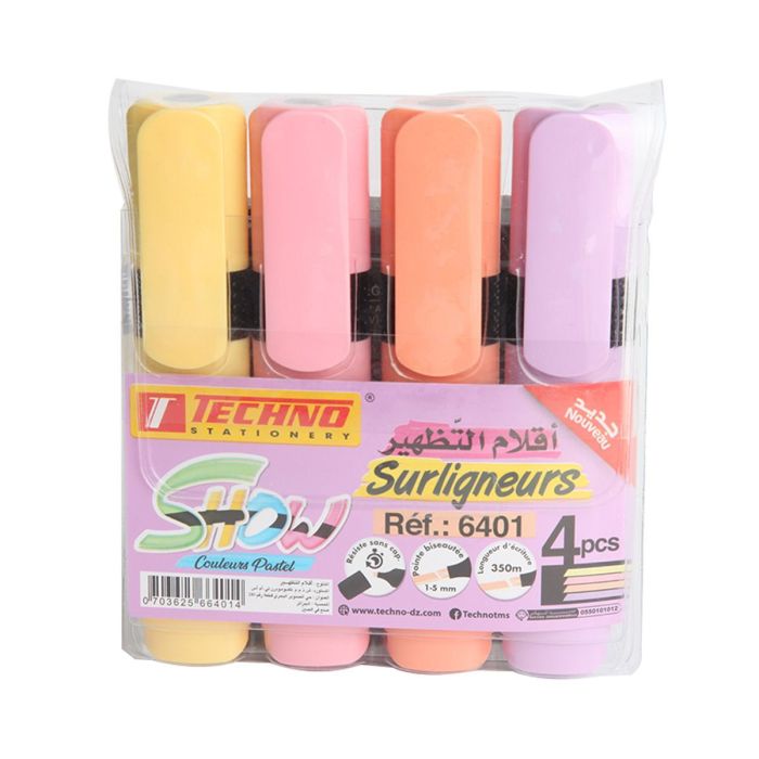 SURLIGNEUR POCHETTE DE 4 PCS PASTEL SHOW REF 6401