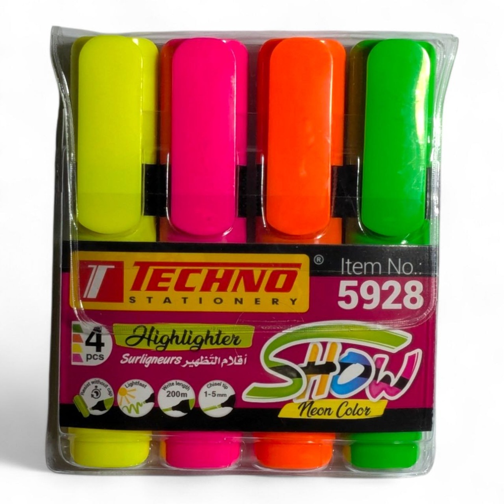 SURLIGNEUR SHOW POCHETTE DE 4 PCS REF 5928 TECHNO