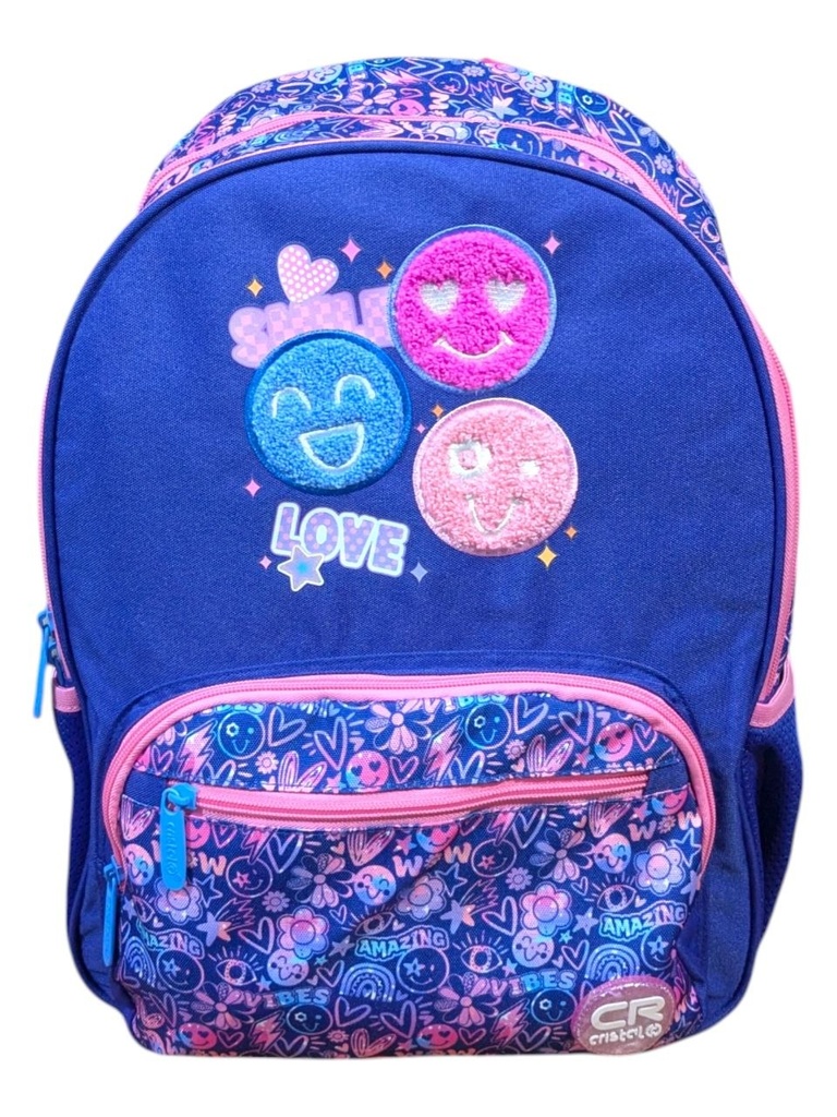 SAC A DOS  SCOLAIRE DOUBLE COMP CR-3615 CRISTAL