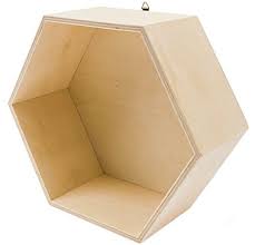 BOITE EN BOIS HEXAGONALE