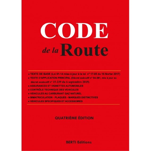 CODE DE LA ROUTE ARABE/FERNCAIS EDITION 2017