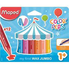 CRAYONS DE COULEURS A LA CIRE PEPS JUMBO 12 REF 861311 MAPED