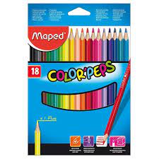 CRAYONS DE COULEURS COLOR'PEPS 18 CLR MAPED