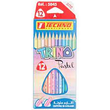 CRAYONS DE COULEURS TRINO12 CLR PASTEL REF 5845 TECHNO