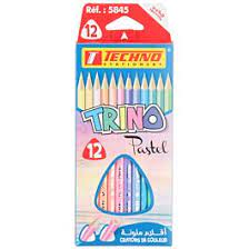 CRAYONS DE COULEURS TRINO12 CLR PASTEL REF 5845  TECHNO