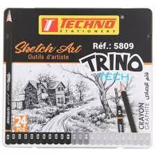 CRAYONS TECHNIQUE NOIR EN BTE DE 24 PCS EN METAL REF 5809