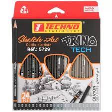 CRAYONS TECHNIQUE NOIR EN BTE DE 24 PCS REF 5729