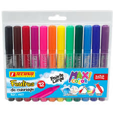 FEUTRES DE COLORIAGE  12 CLR JUMBO REF 4477 TECHNO