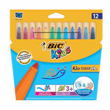 FEUTRES DE COLORIAGE  12 CLR KIDS BIC