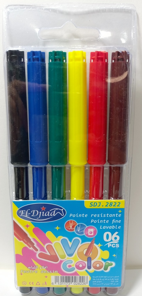 FEUTRES DE COLORIAGE 6 CLR EL DJIAD