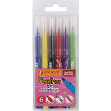 FEUTRES DE COLORIAGE  6 CLR REF 0297 TECHNO