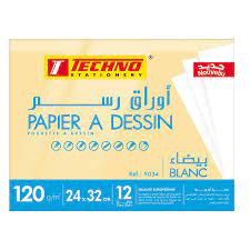 PAPIER A DESSIN BLANC A3 12F A3 REF 9065 TECHNO