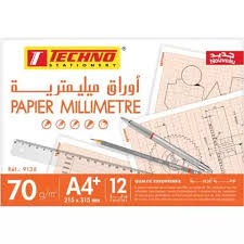 PAPIER MILLIMITRIE POCHETTE 12F 70G REF 9136 TECHNO