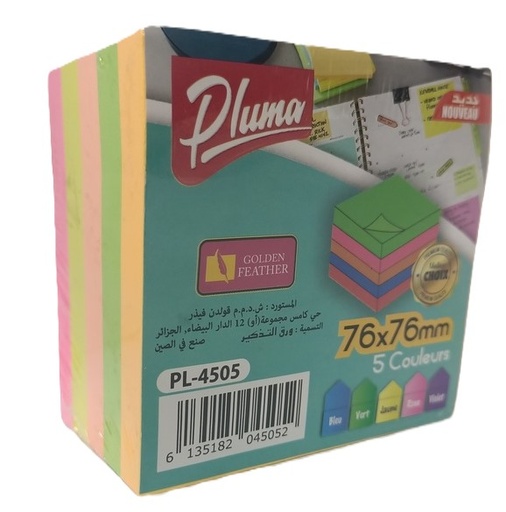 POST IT BLOC 76X76 REF 4505 PLUMA