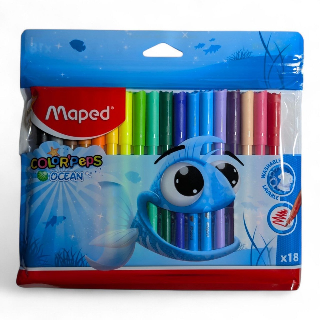 FEUTRES DE COLORIAGE 18CLR OCEAN REF 845721MAPED