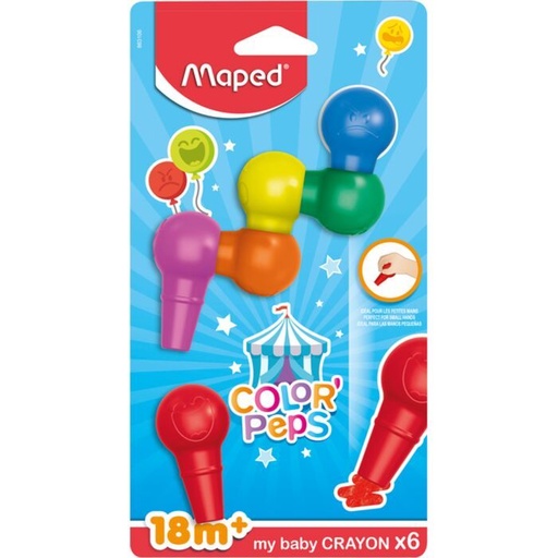 BABY CRAYONS X6 COLOR -PEPS REF 863106 MAPED 