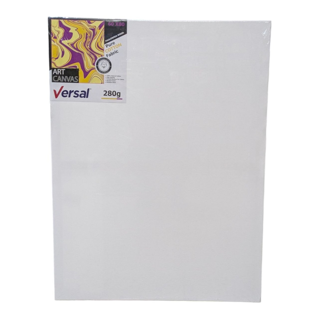 TOILE NOIR SUR CHASSIS 60*80 CM 280 GR EN COTON VERSAL