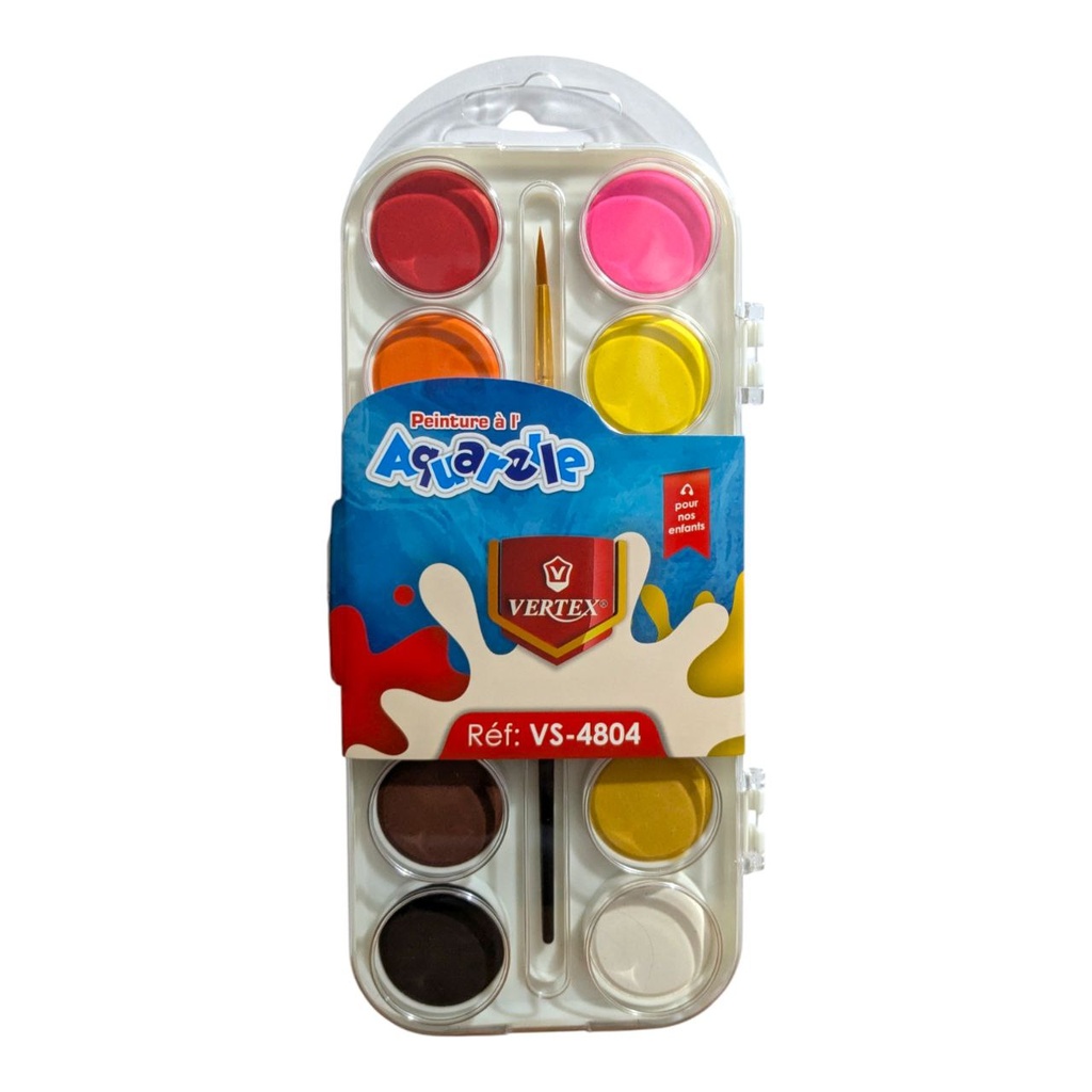 PEINTURE AQUARELLE 12 PCS REF VS-4804 VERTEX 