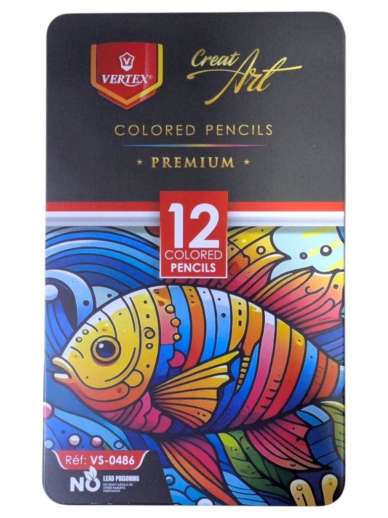 CRAYONS DE COULEURS PREMIUM  12CLR 0486 VERTEX 