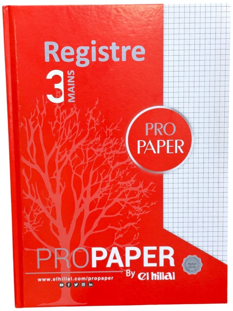 REGISTRE 3 MANIS GF PRO PAPIER 