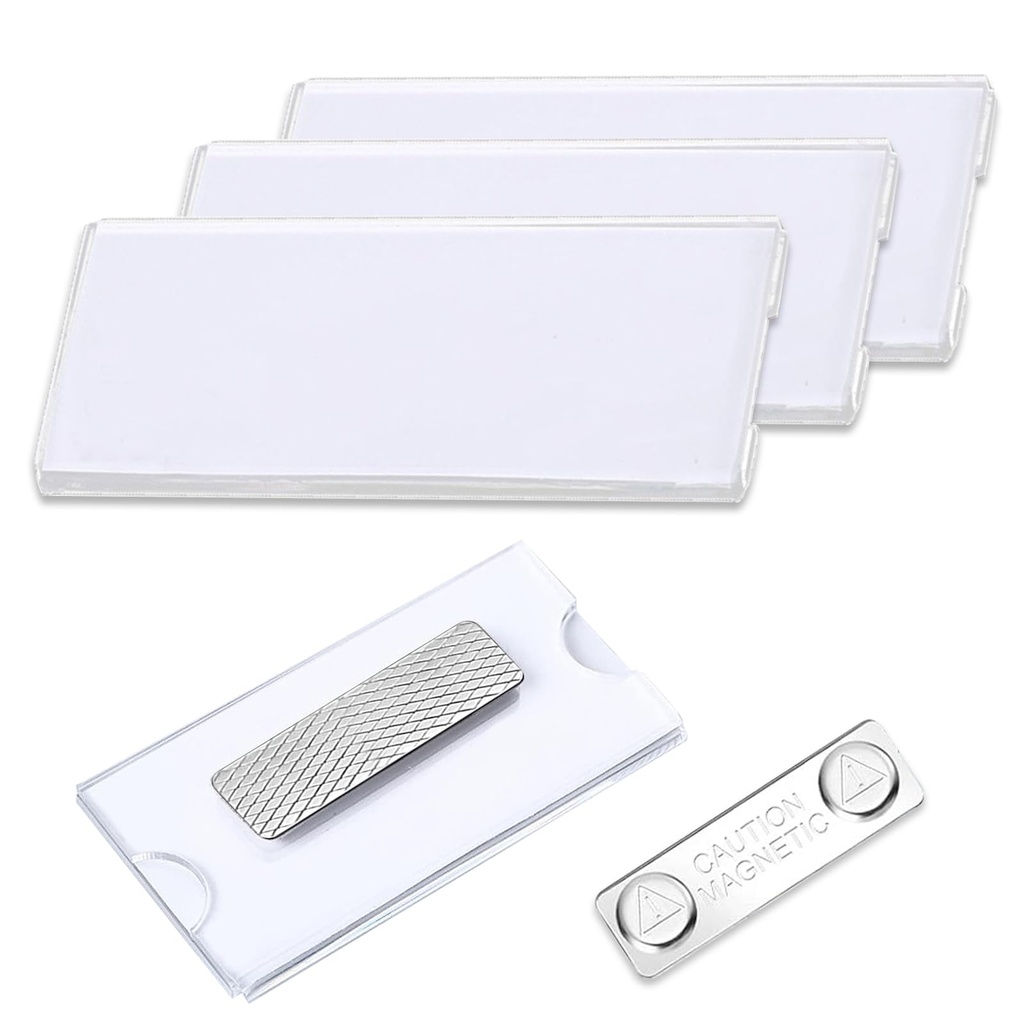 PORTE BADGE 70*32 MM MAGNETIQUE  TECHNO REF 8124