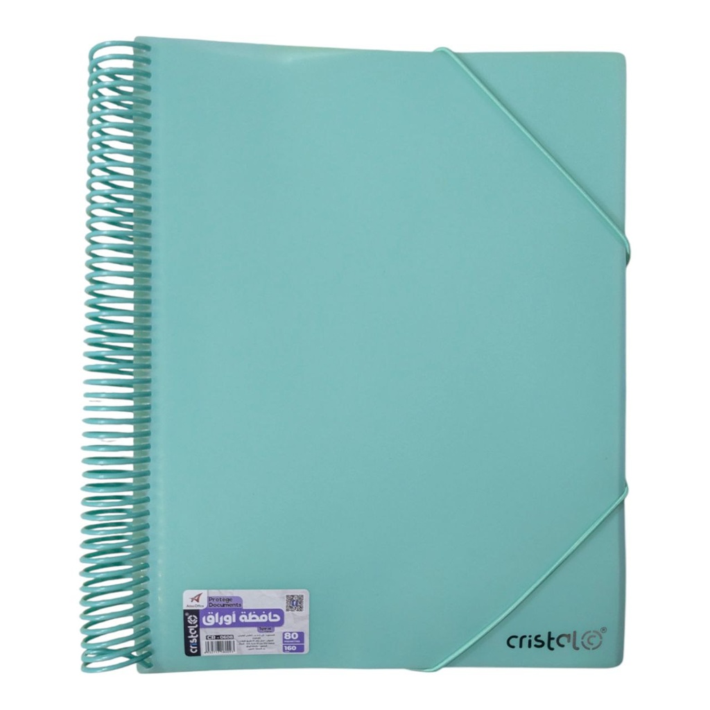 PORTE VUES SPIRAL PASTAL  80P 160V REF CR-0608 CRISTAL 