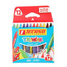 [MS002635] CRAYONS DE COULEURS A LA CIRE 12 CLR REF 5791 TECHNO