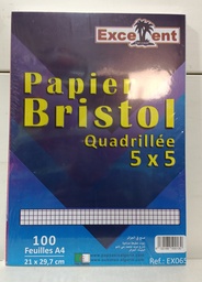 [MS005202] PAPIER BRISTOL QUADRILLE A4 100F